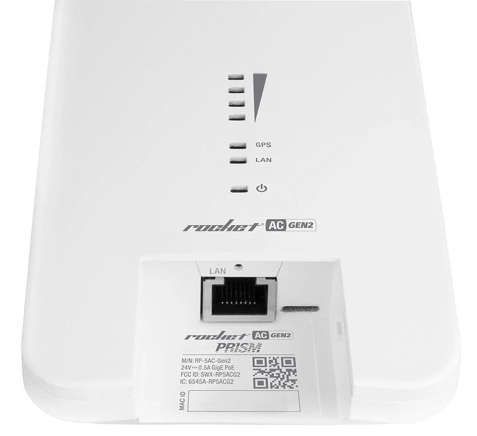 Šakotuvas Ubiquiti raketa PRISM 5AC Gen2, GPS sinchronizavimas, 5GHz, airPrism, baltas RP-5AC-GEN2 / UBI-RP-5AC-GEN2