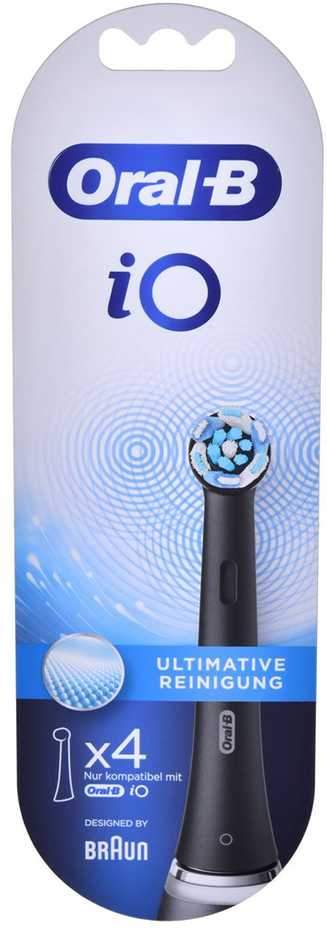 Oral-B | Clean Replaceable Dantų šepetėlis Heads | iO Refill Ultimate | Heads | Suaugusiems | Cordless | Šepetėlių skaičius galvutės įeina 4 | Juodas | Baltas