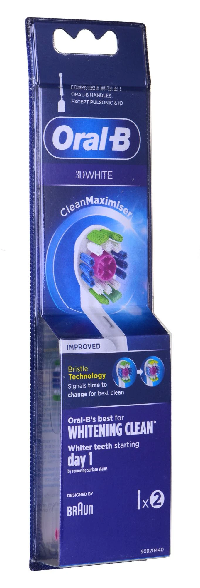 Oral-B Braun EB18-2 3D Baltas Elektrinio Dantų Šepetėlio Galvutės