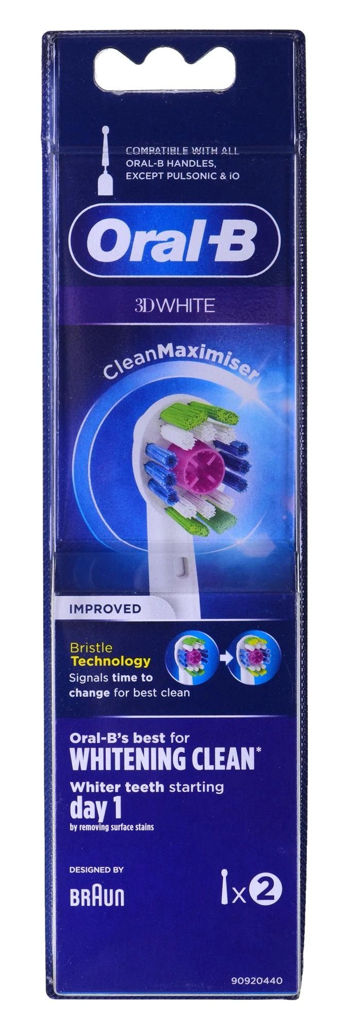 Oral-B Braun EB18-2 3D Baltas Elektrinio Dantų Šepetėlio Galvutės