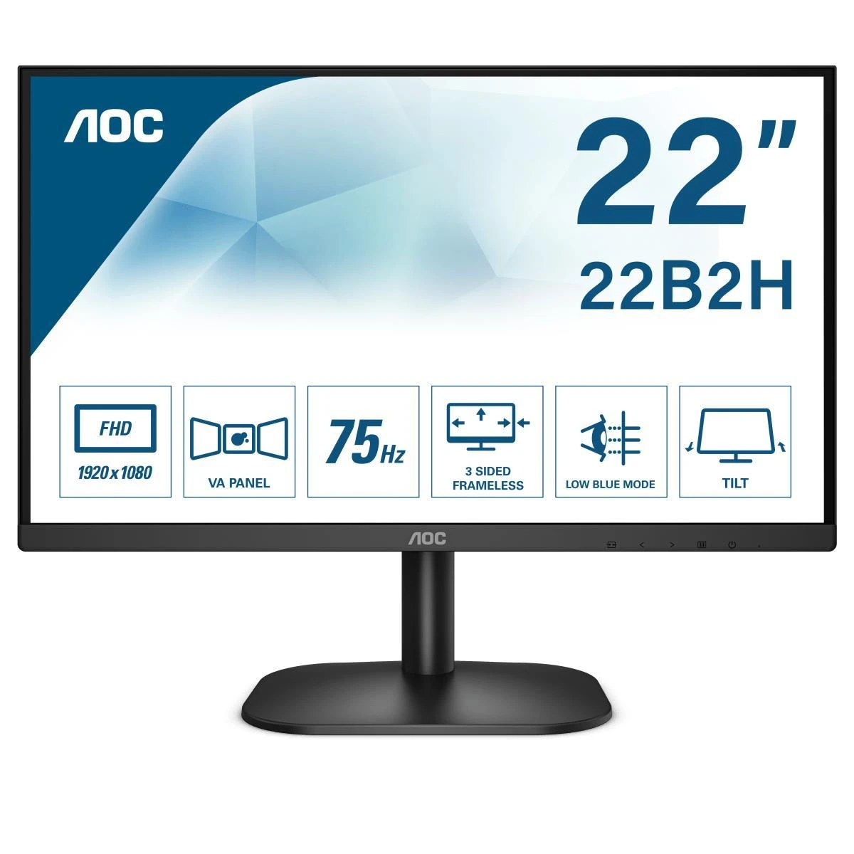 Monitorius AOC 22B2H LED 21.5inch/Business/Panel VA/ Full HD 1080p VGA 60Hz HDMI 75 Hz