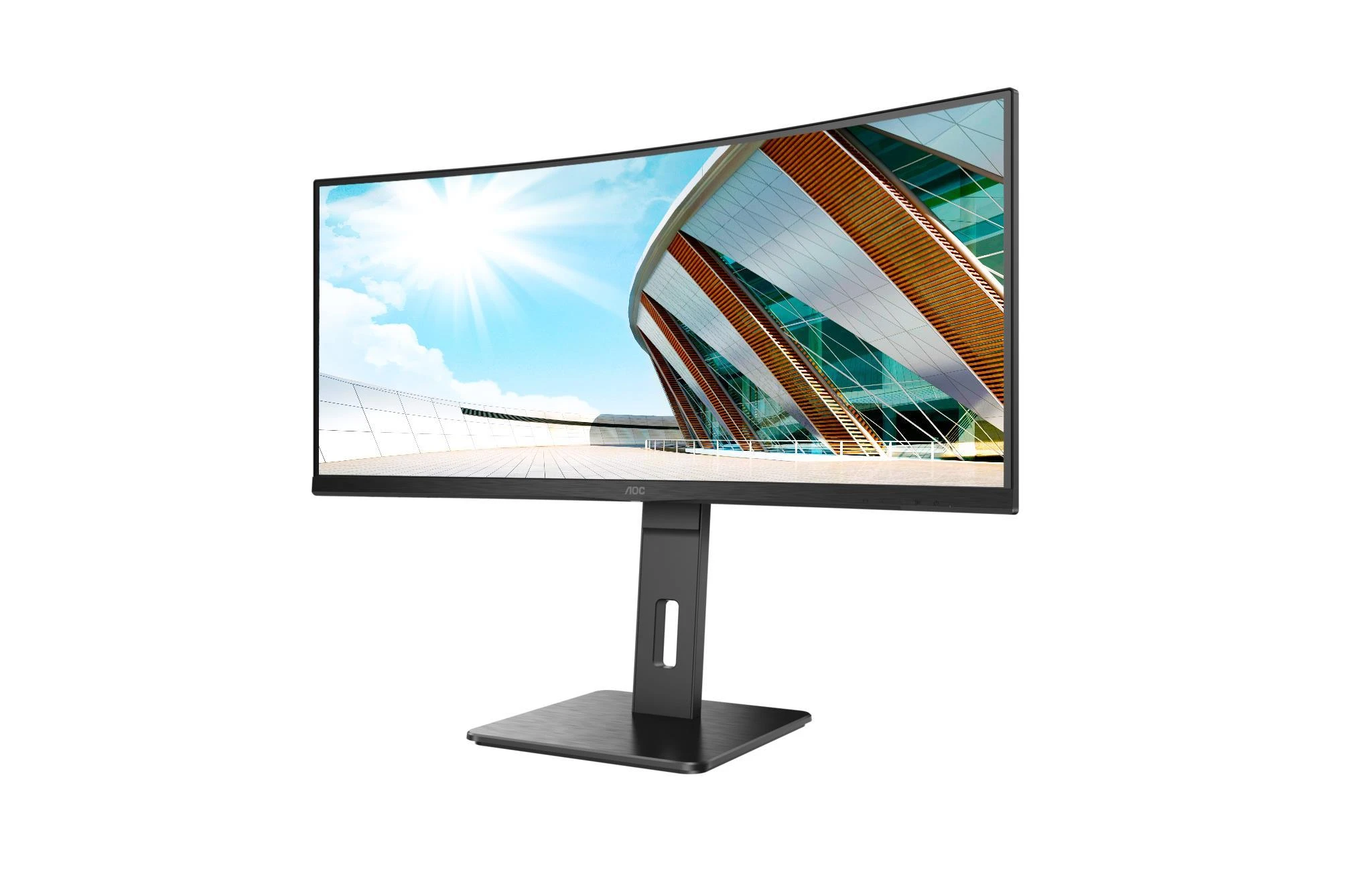 Monitorius AOC CU34P2A 34 colių VA lenktas 3440x1440 H/A 150mm 100hz FreeSync Premium ULTRAWIDE USB HOB GARSIAKARIAI DPx1 HDMIx2 VESA 100x100 PRO LINE