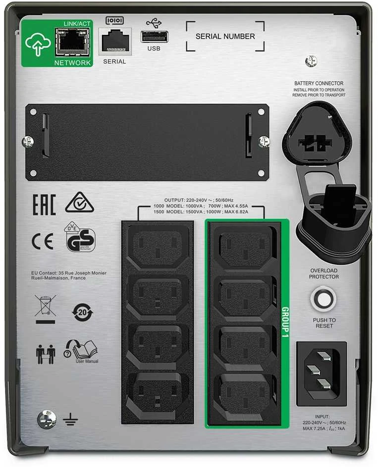 APC Smart-UPS SMT1000IC – 8x C13, USB, SmartConnect, 1000 VA