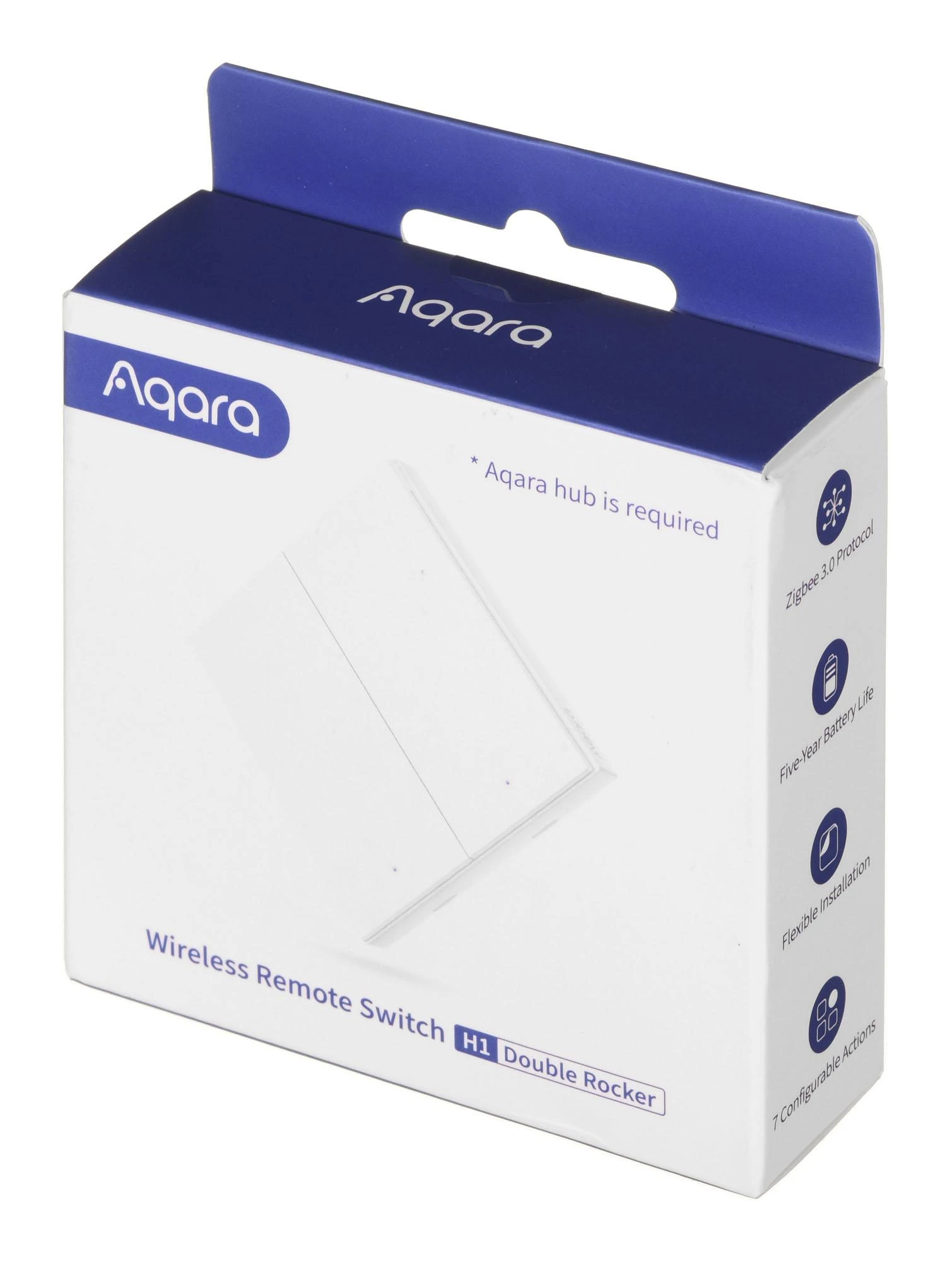 Aqara Wirless nuotolinio valdymo jungiklis H1 (dvigubas rokeris) WRS-R02 Baltas