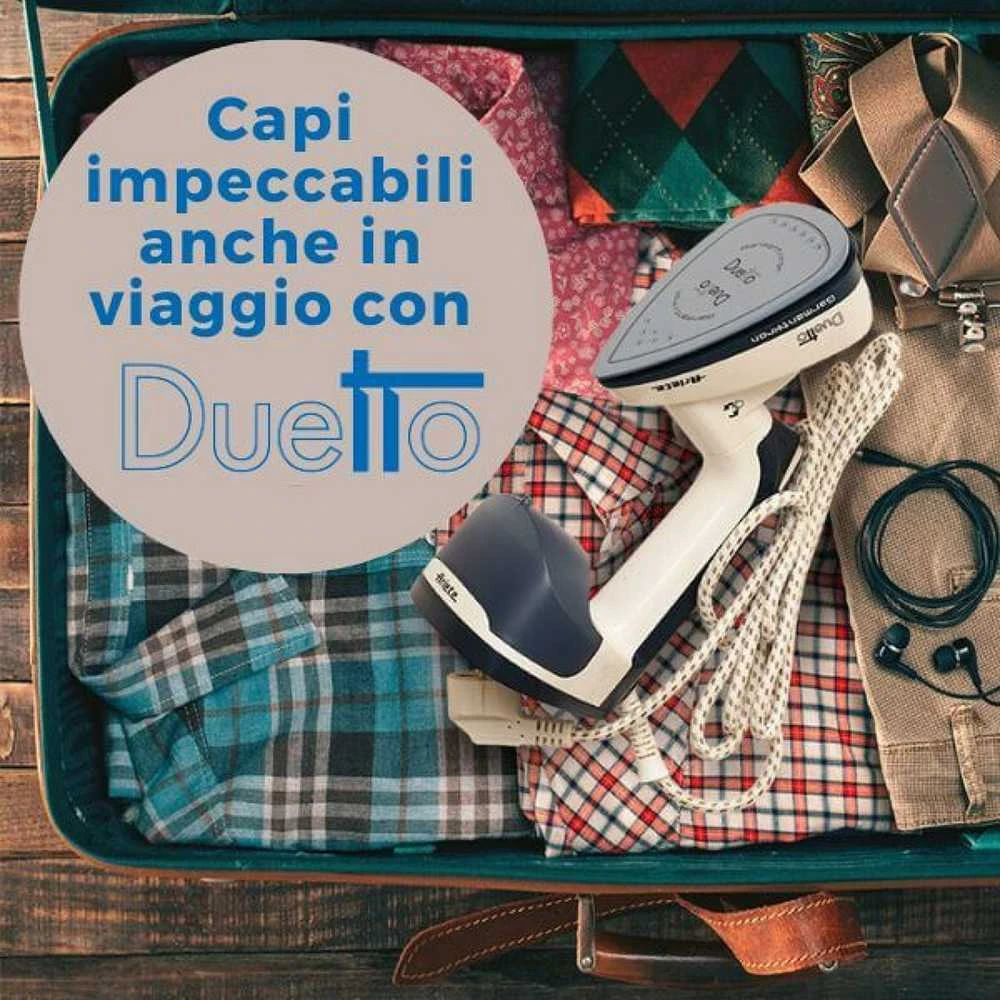 Garų valiklis Ariete Duetto Garment + Lygintuvas 6246 (1000W, mėlynos spalvos)