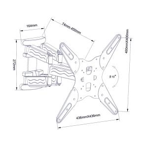 ART RAMT AR-73 Laikiklis AR-73 LCD/LED 19-55 35kg reg. vertikali / lygi dviguba ranka