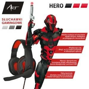 ART SLA Hero Ausinės Žaidimams su mikrofonu USB