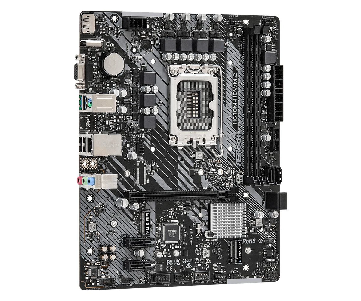 Pagrindinė plokštė ASROCK H610M-HDV/M.2 LGA1700 2x DDR4 DIMM HDMI DP 1xPCIe 4.0 x16 2xPCIe 3.0 x1