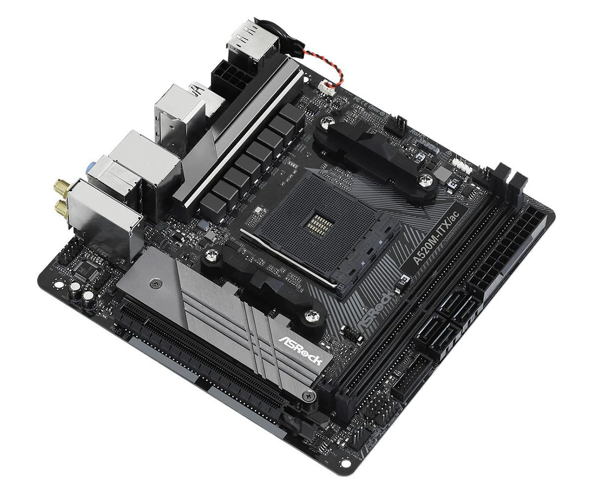 Pagrindinė plokštė ASROCK A520M-ITX/AC AM4 2xDDR4 1 x PCIe 3.0 x16 DisplayPort HDMI mITX MB