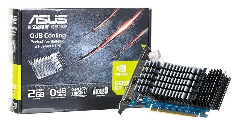 Asus | GF GT730-SL-2GD5-BRK | NVIDIA | 2 GB | GeForce GT 730 | GDDR5 | Aušinimo tipas Pasyvus | DVI-D jungtys kiekis 1 | HDMI jungtys kiekis 1 | PCI Express 2.0 | Atminties takto dažnis 5010 MHz | Procesoriaus dažnis 902 MHz