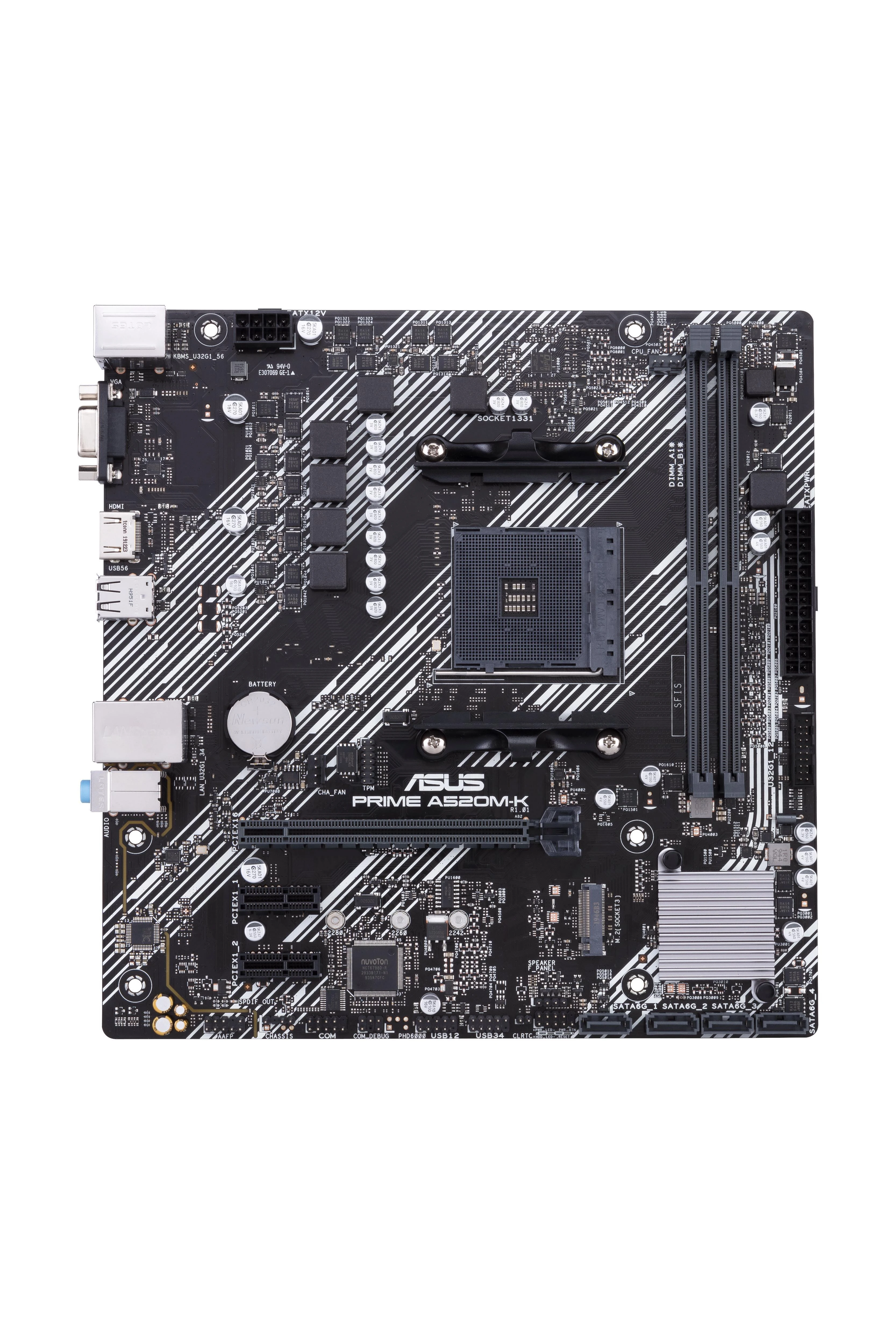 Pagrindinė plokštė ASUS AMD A520 / SAM4 / MicroATX / 2xPCI-Express 3.0 1x / 1xPCI-Express 3.0 16x / 1xM.2 / Memory DDR4 / Atminties lizdai 2 / 1x15pin D-sub / 1xHDMI / 2xUSB 2.0 / 4xUSB 3.2 type B / 1xPS/2 / 3xStereo jack 3.5mm / 1xRJ45
