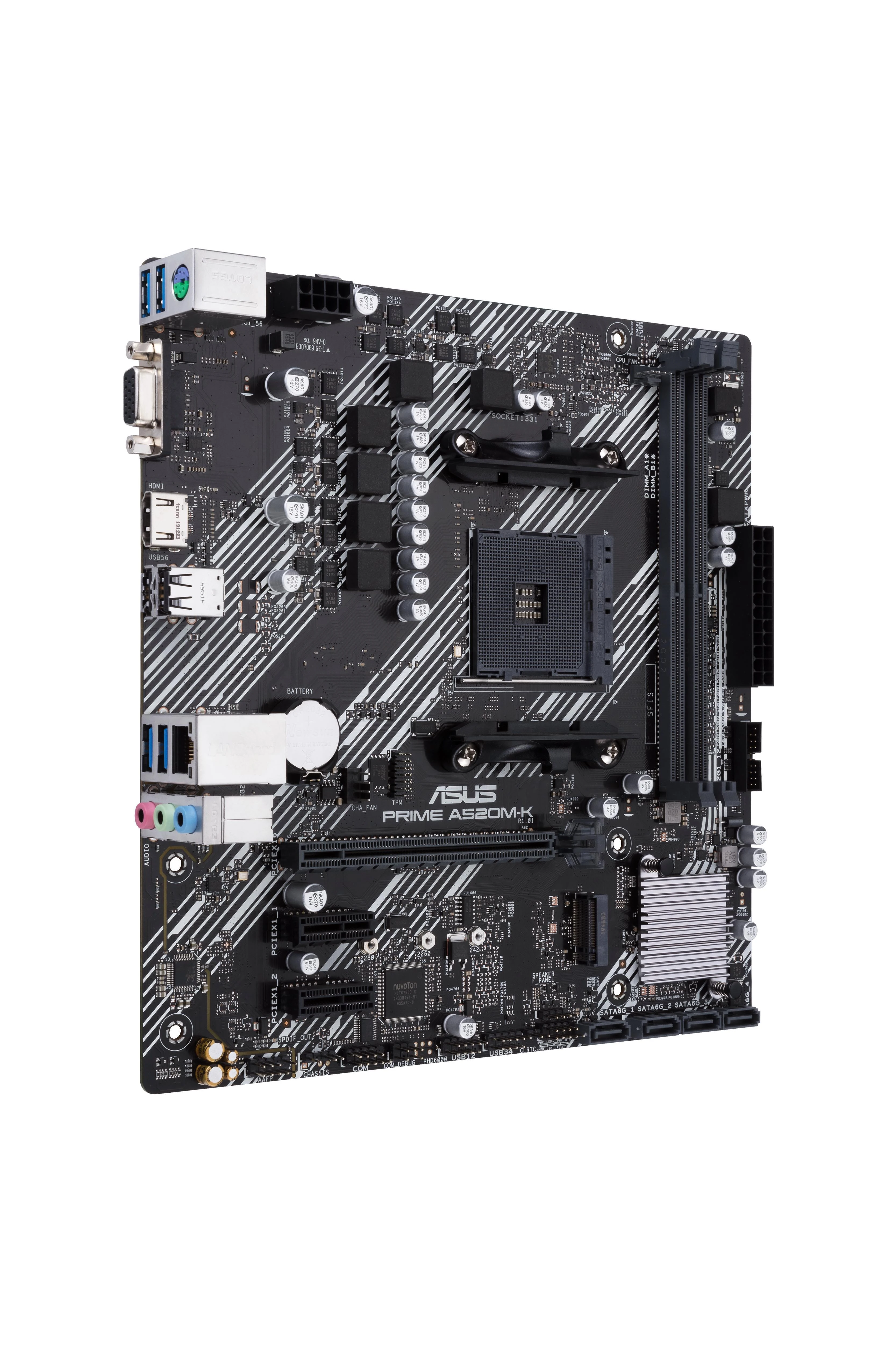 Pagrindinė plokštė ASUS AMD A520 / SAM4 / MicroATX / 2xPCI-Express 3.0 1x / 1xPCI-Express 3.0 16x / 1xM.2 / Memory DDR4 / Atminties lizdai 2 / 1x15pin D-sub / 1xHDMI / 2xUSB 2.0 / 4xUSB 3.2 type B / 1xPS/2 / 3xStereo jack 3.5mm / 1xRJ45