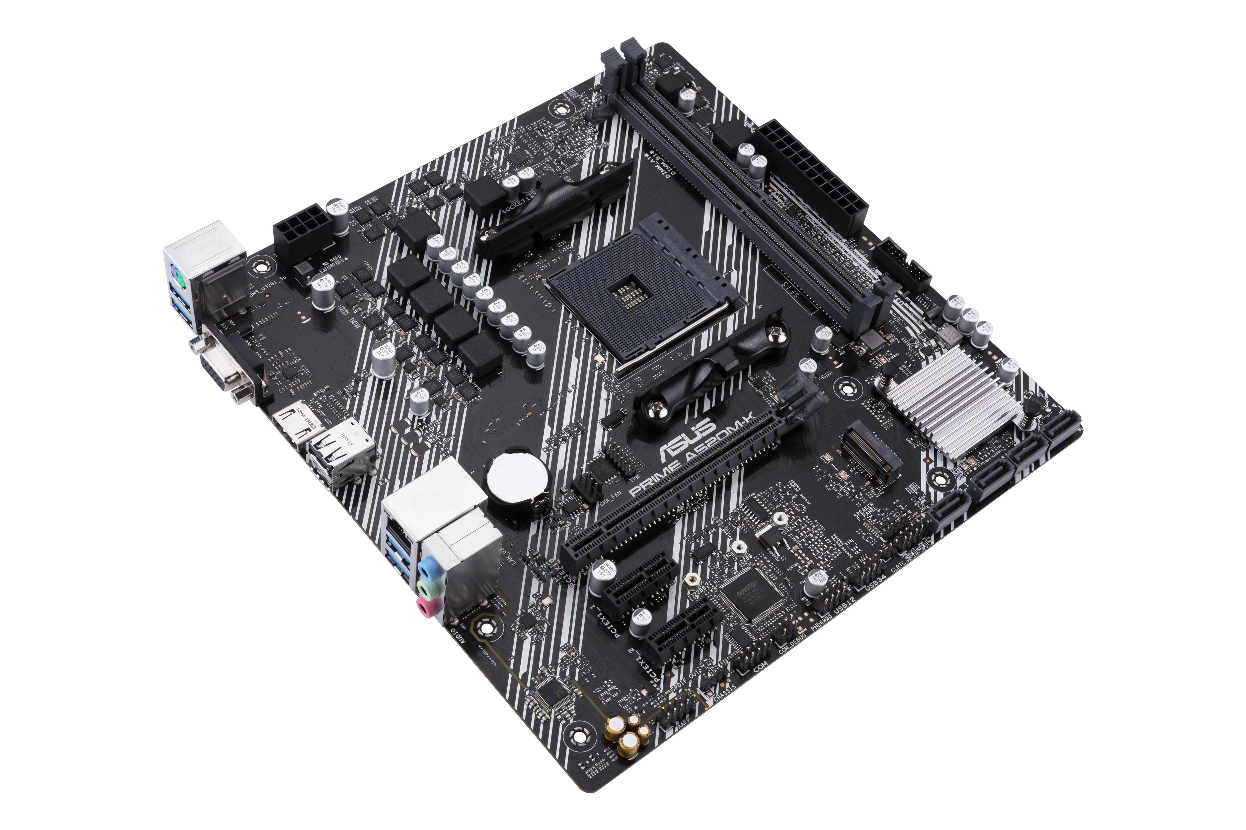 Pagrindinė plokštė ASUS AMD A520 / SAM4 / MicroATX / 2xPCI-Express 3.0 1x / 1xPCI-Express 3.0 16x / 1xM.2 / Memory DDR4 / Atminties lizdai 2 / 1x15pin D-sub / 1xHDMI / 2xUSB 2.0 / 4xUSB 3.2 type B / 1xPS/2 / 3xStereo jack 3.5mm / 1xRJ45