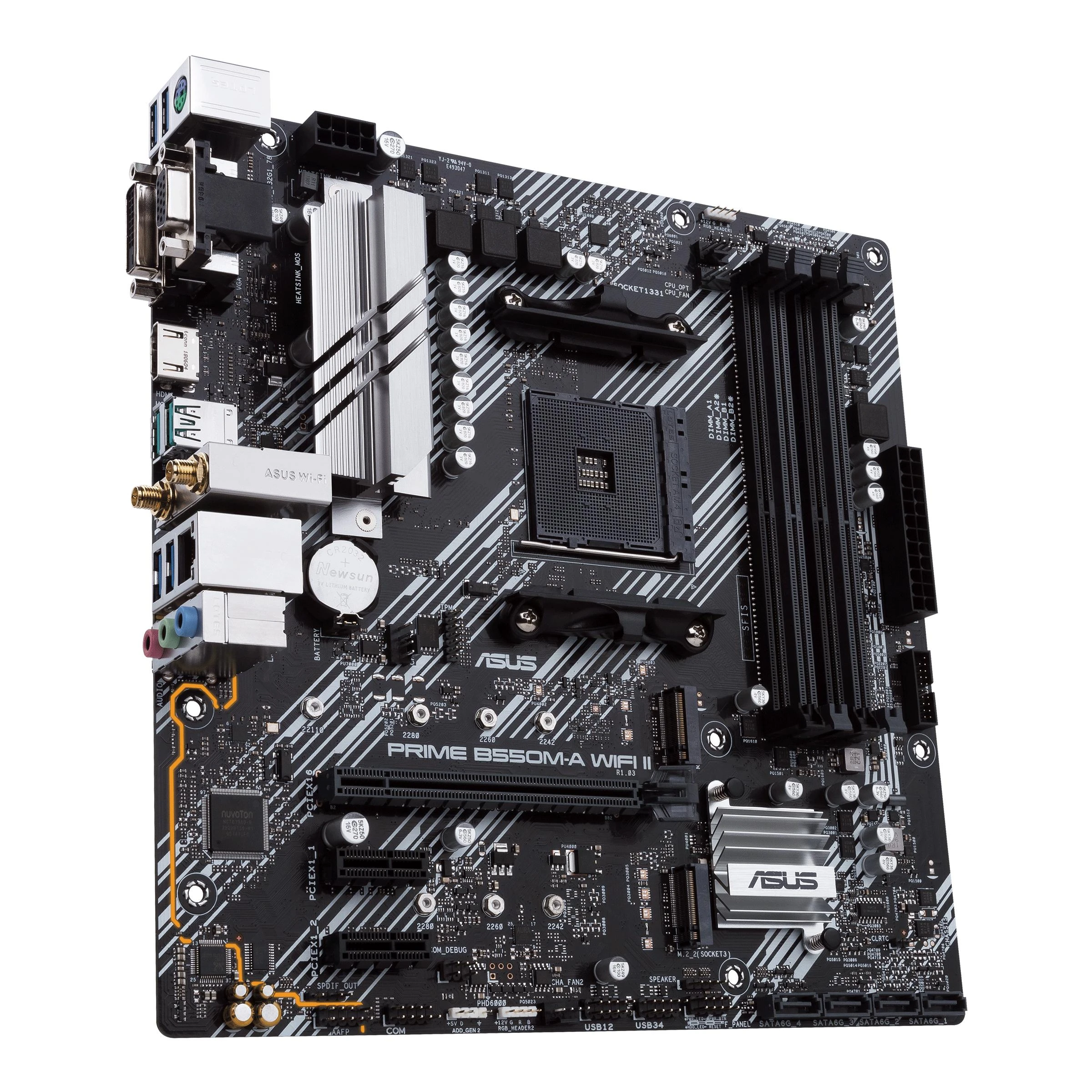Pagrindinė plokštė Asus | PRIME B550M-A WIFI II | Procesorių šeima AMD | Procesoriaus lizdas AM4 | DDR4 DIMM | Atminties lizdai 4 | Palaikomos standžiojo disko sąsajos SATA, M.2 | SATA jungčių skaičius 4 | Lustų rinkinys AMD B550 | microATX