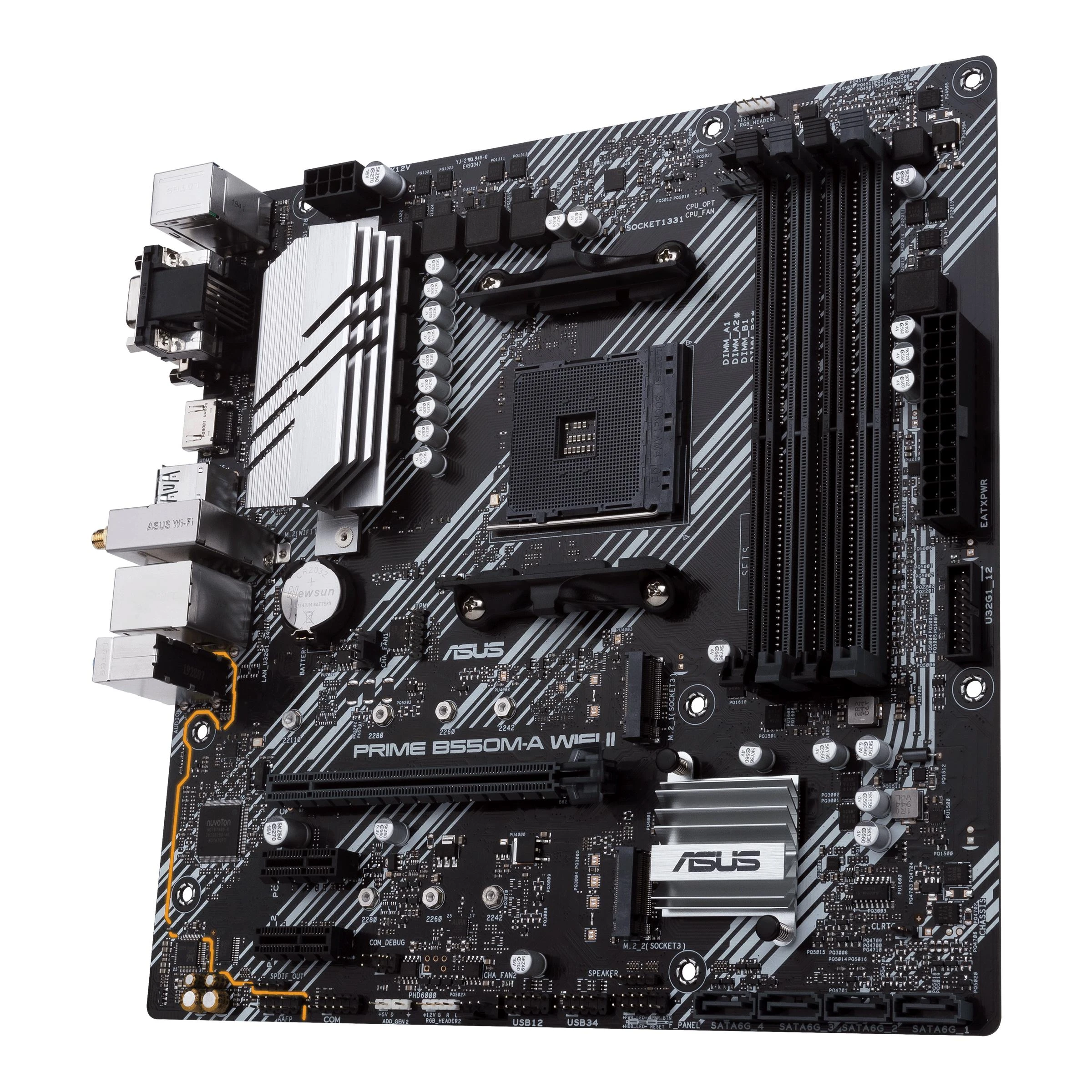 Pagrindinė plokštė Asus | PRIME B550M-A WIFI II | Procesorių šeima AMD | Procesoriaus lizdas AM4 | DDR4 DIMM | Atminties lizdai 4 | Palaikomos standžiojo disko sąsajos SATA, M.2 | SATA jungčių skaičius 4 | Lustų rinkinys AMD B550 | microATX