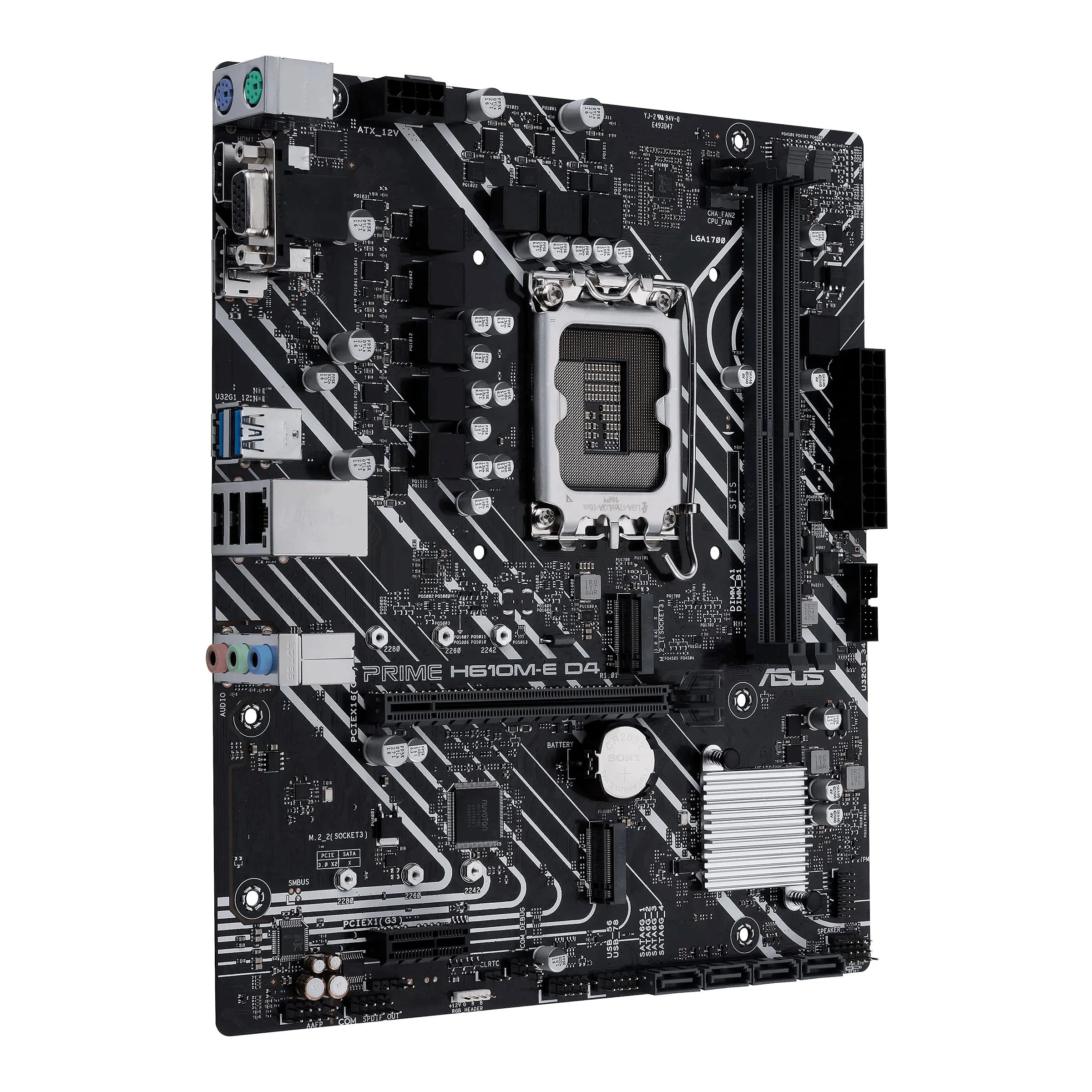 Pagrindinė plokštė ASUS PRIME H610M-E D4-CSM LGA1700 mATX MB 2xDDR4 4xSATA 2xM.2