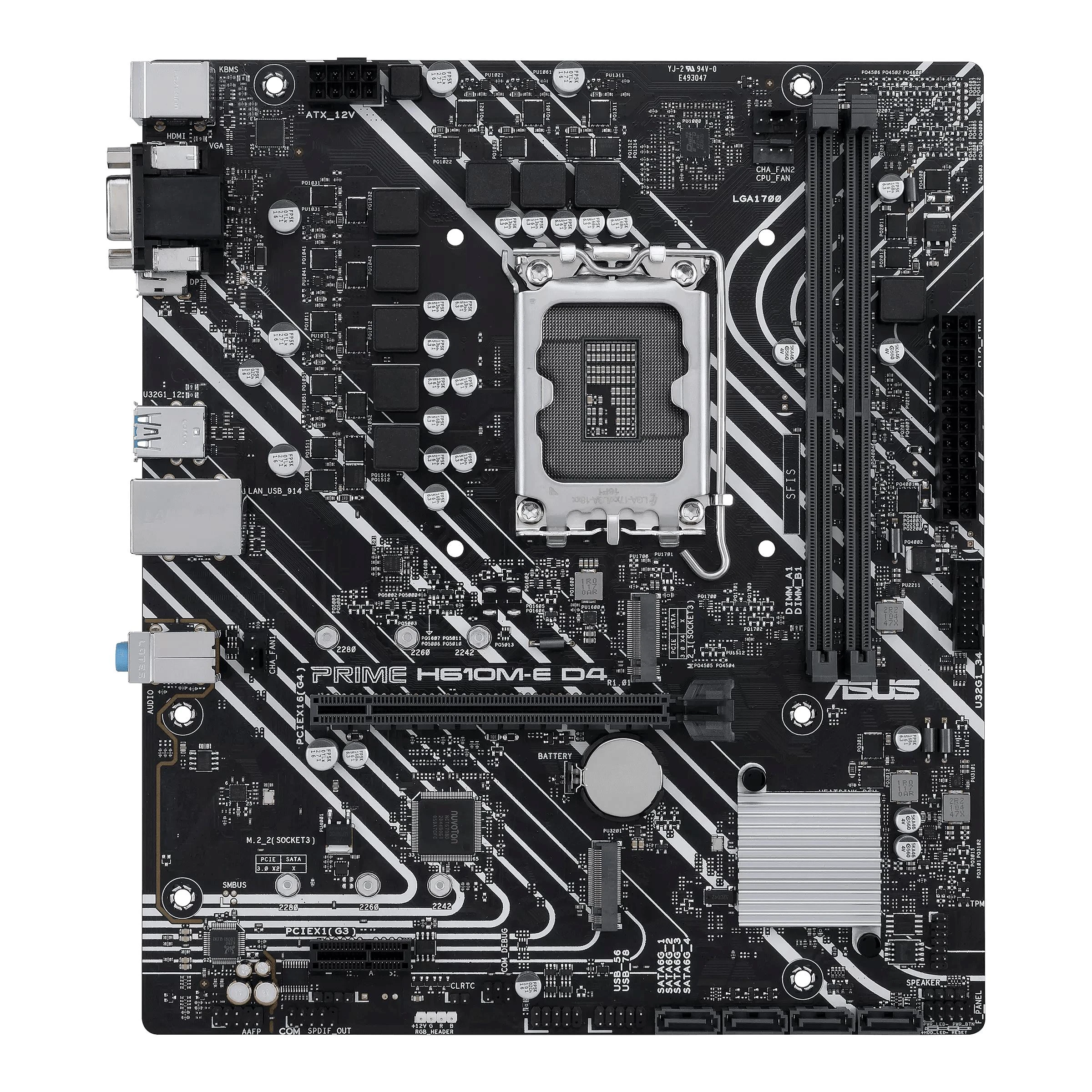 Pagrindinė plokštė ASUS PRIME H610M-E D4-CSM LGA1700 mATX MB 2xDDR4 4xSATA 2xM.2