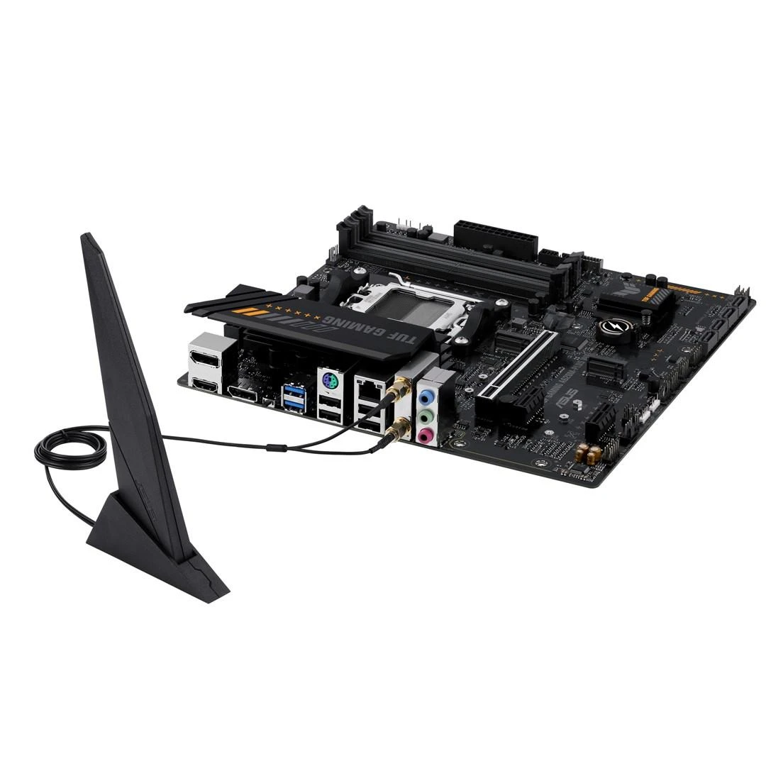 Pagrindinė plokštė Asus | TUF GAMING A620M-PLUS WIFI | Procesorių šeima AMD | Procesoriaus lizdas AM5 | DDR5 DIMM | Atminties lizdai 4 | Palaikomos standžiojo disko sąsajos SATA, M.2 | SATA jungčių skaičius 4 | Lustų rinkinys AMD A620 | Mikro-ATX