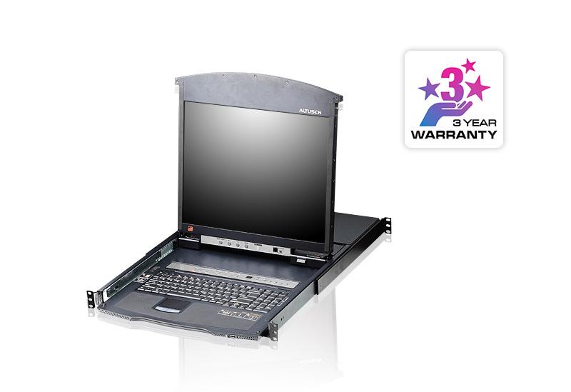 Aten | 16 prievadų Cat 5 dviejų bėgelių 17" LCD KVM komutatorius su Daisy Chain prievadu | KL1516AM-AXA-AG | 1 x USB A tipo lizdas