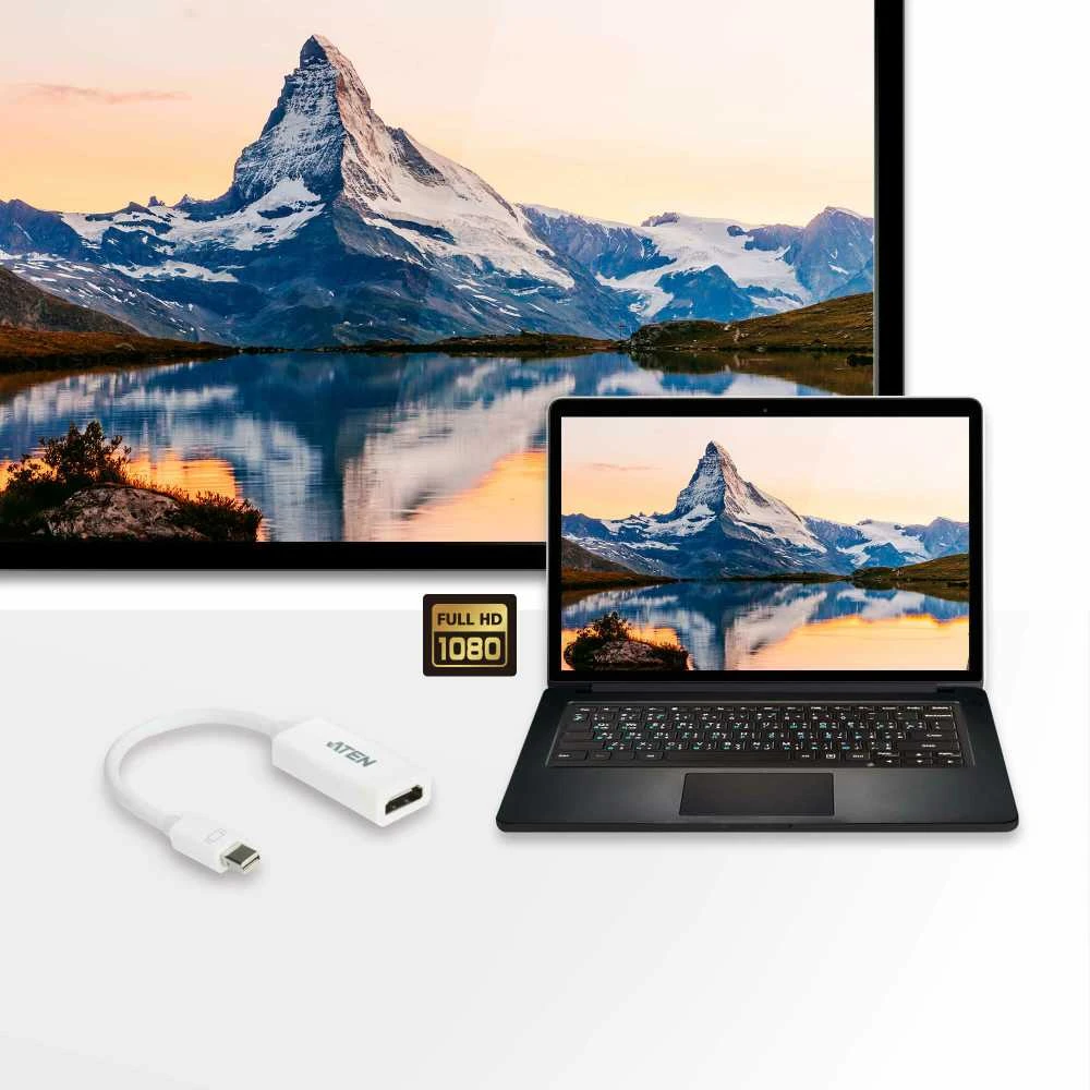 ATEN 0.19m adapteris su HDMI jungtimi ir 1080p raiška