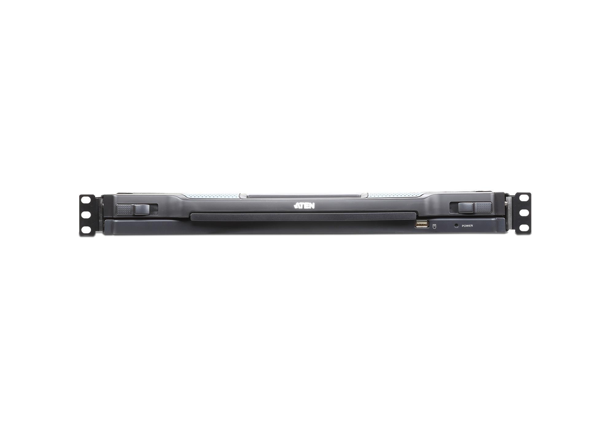 Aten | 1 vietinė / nuotolinė bendrinimo prieiga 8 prievadų PS/2 USB VGA vieno bėgio LCD KVM per IP jungiklis