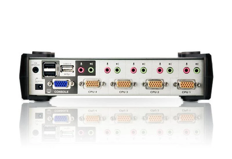 ATEN CS1734B-A7-G ATEN CS1734B 4 prievadų USB 2.0 KVMP jungiklis OSD, 4x USB kabeliai, 2 prievadų šakotuvas, garsas