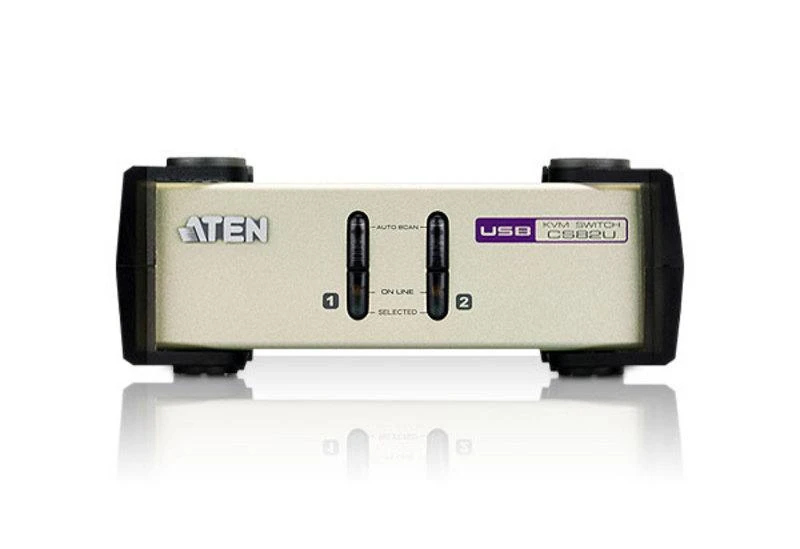 ATEN CS82U-AT ATEN CS82U 2 prievadų PS/2 USB KVM jungiklis, 2x pasirinktiniai KVM kabelių rinkiniai, nemaitinamas