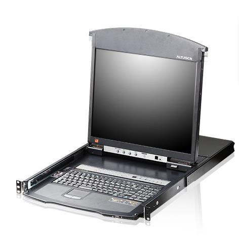 Aten | 1-Local/Remote Share Access 8-Port Cat 5 Dual Rail 17" LCD KVM over IP Switch with Daisy-Chain Port | KL1508AIMA-AG
