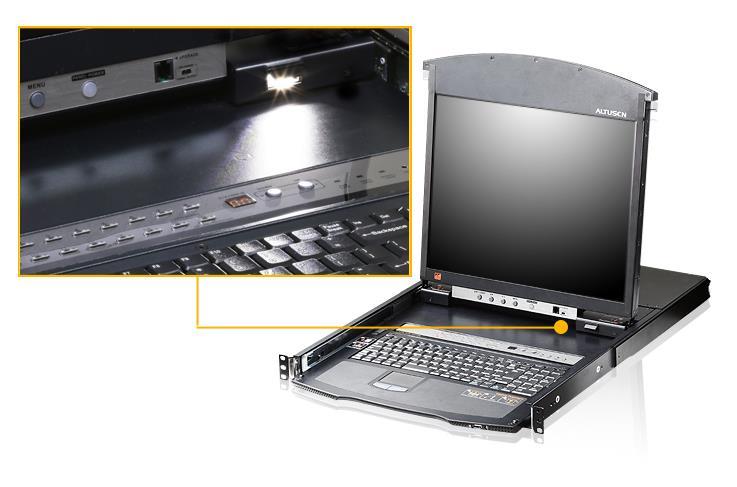 Aten | 1-Local/Remote Share Access 8-Port Cat 5 Dual Rail 17" LCD KVM over IP Switch with Daisy-Chain Port | KL1508AIMA-AG