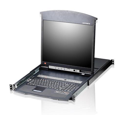 Aten | 8 prievadų Cat 5 dviejų bėgelių 19" LCD KVM komutatorius su Daisy Chain prievadu | KL1508AN-AXA-AG | 1 x USB A tipo lizdas