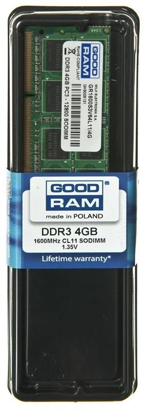 Nešiojamo kompiuterio atmintis RAM modulis - Goodram 4GB DDR3 1600 MHz