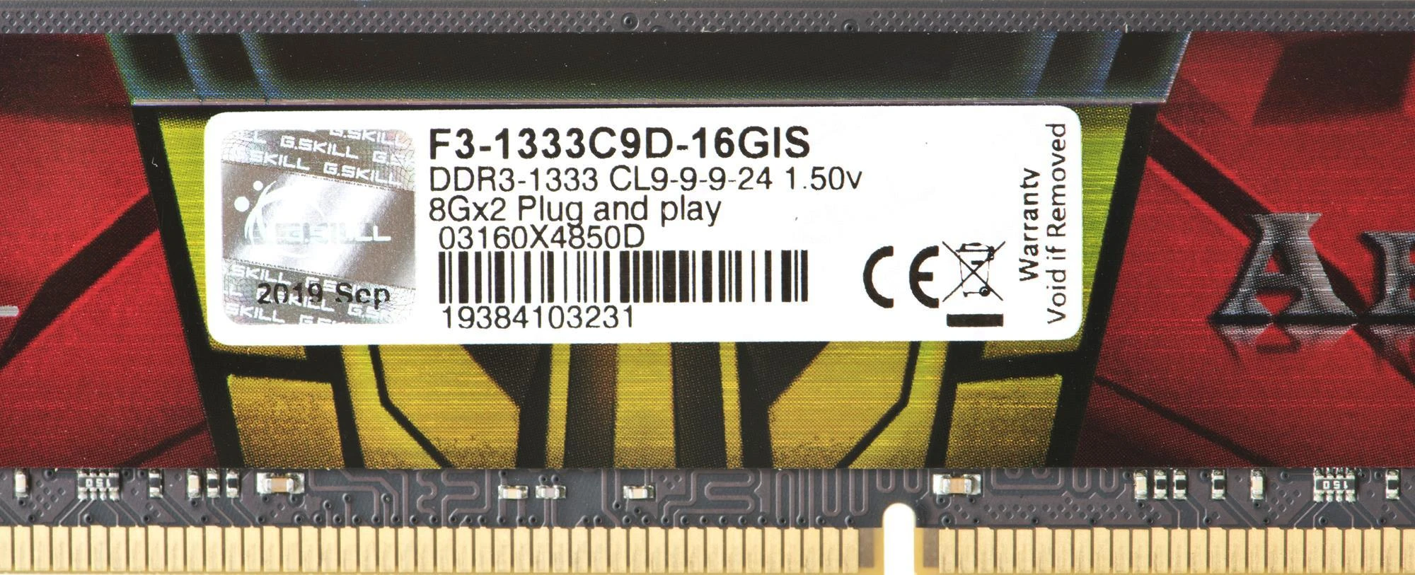RAM Modulis - G.Skill 16GB DDR3-1333 2x8GB 1333MHz