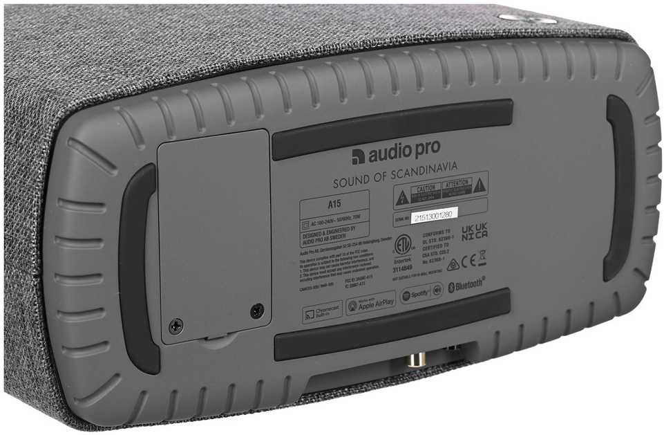 Audio Pro A15 Multiroom kolonėlė su akumuliatoriumi, Tamsiai pilka