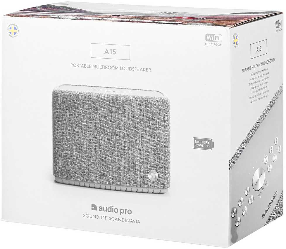 Audio Pro A15 Multiroom kolonėlė su akumuliatoriumi, Tamsiai pilka