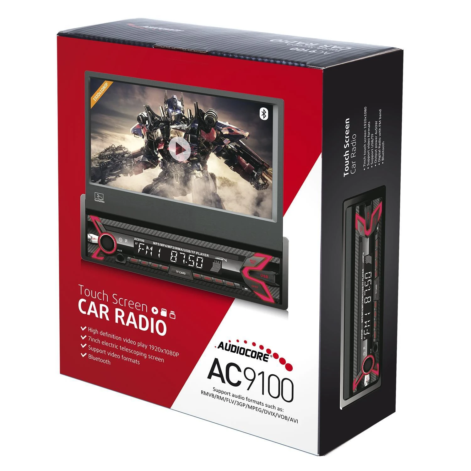 Audiocore AC9100 automagnetola su iššokančiu ekranu
