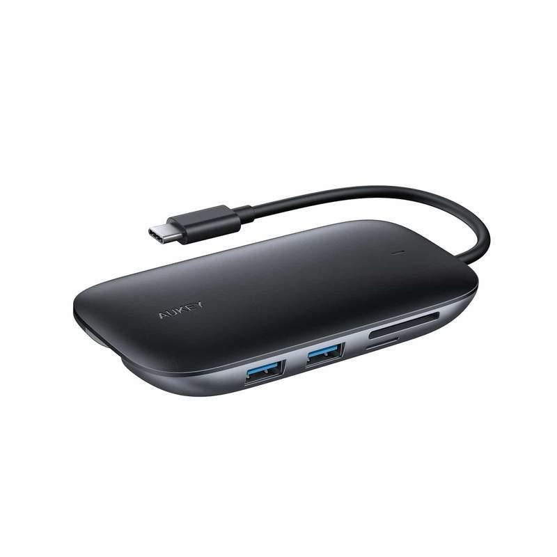 Aukey 8 Port USB 3.0 Type-C Hub CB-C71 Juodas