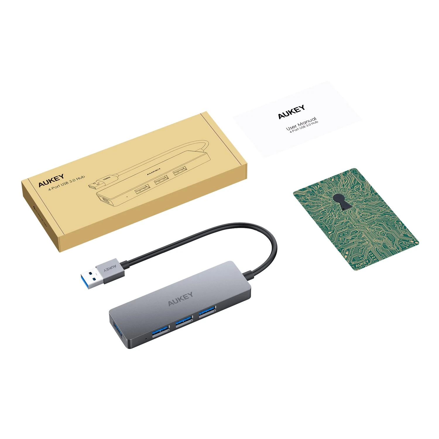 USB šakotuvas Aukey 4x USB-A 3.1 genas1 (BC-H36)