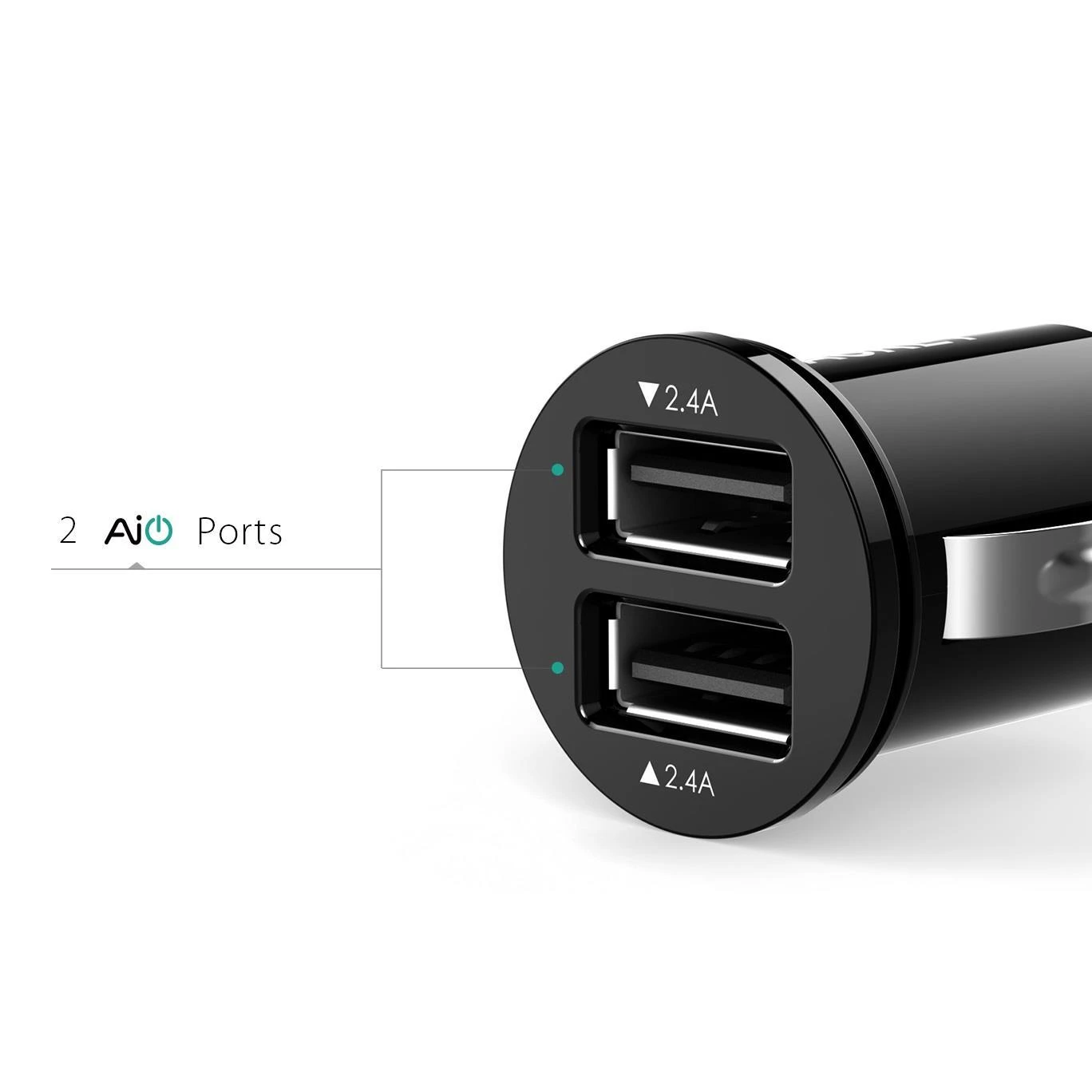 Aukey automobilinis įkroviklis CC-S1 2 x USB-A, 24 W