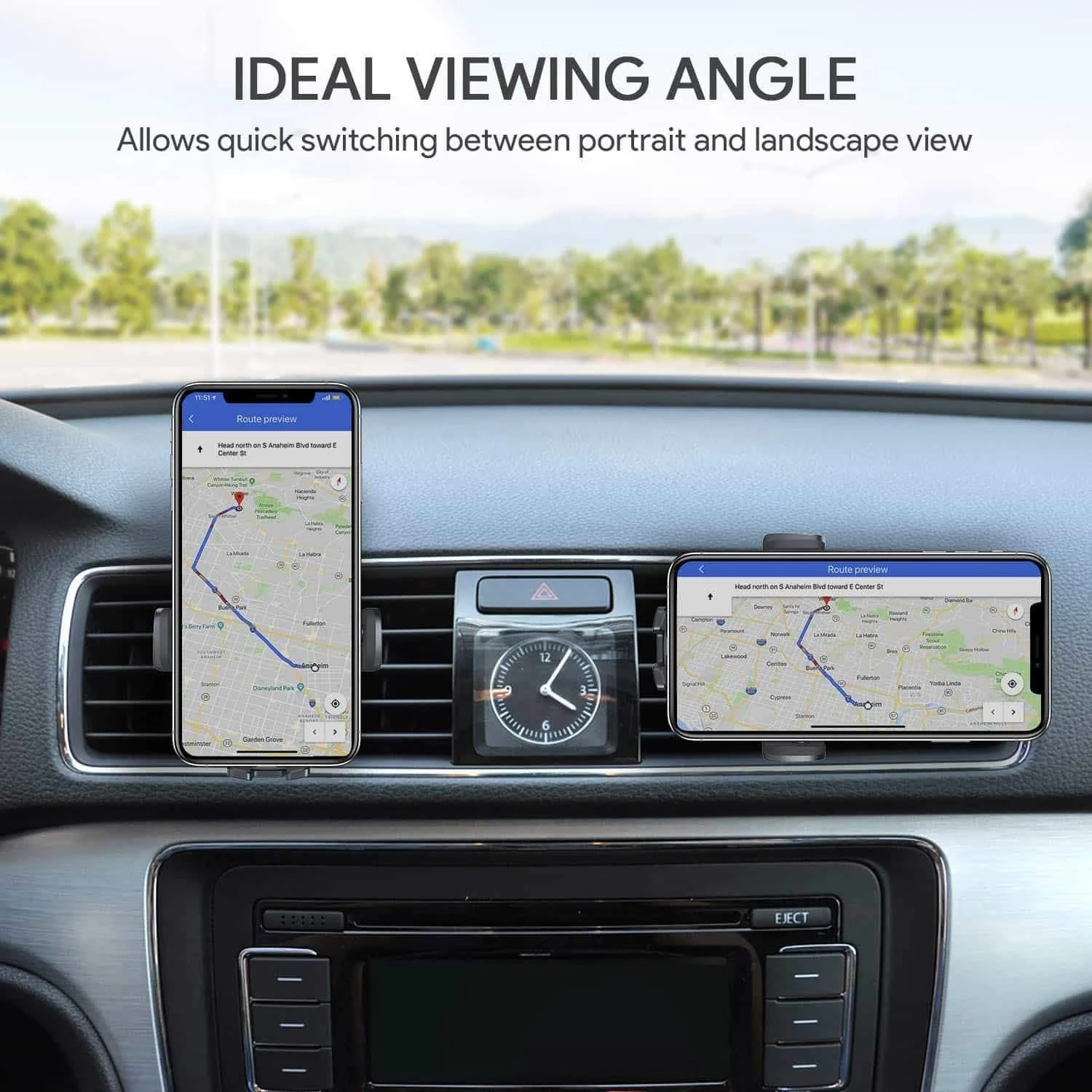 Aukey telefono laikiklis HD-C48 Juodas, reguliuojamas, 360°