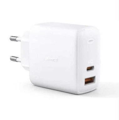 Sieninis Įkroviklis - AUKEY PA-B3 65W 2xUSB (1xUSB-C ir 1xUSB-A) Baltas