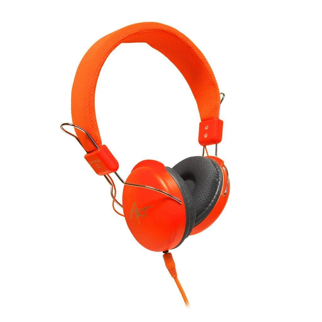 ART AP-60A oranžinės ausinės su gofruotu laidu