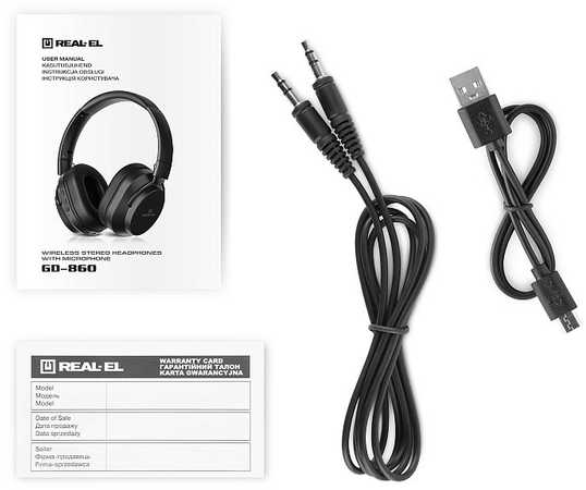Bluetooth belaidės ausinės REAL-EL GD-860