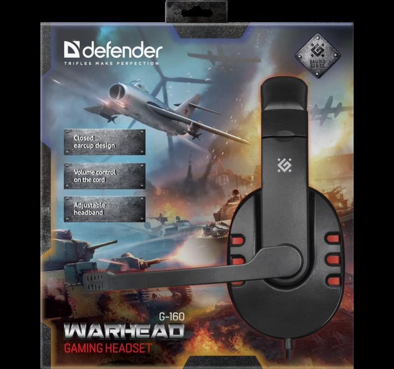 Ausinės Defender Warhead G-160 Juodai-raudona