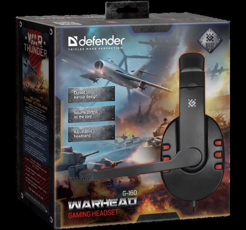 Ausinės Defender Warhead G-160 Juodai-raudona