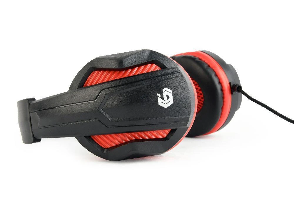 Žaidimų ausinės Gembird GHS-03, 2x 3.5mm, Juoda-raudona