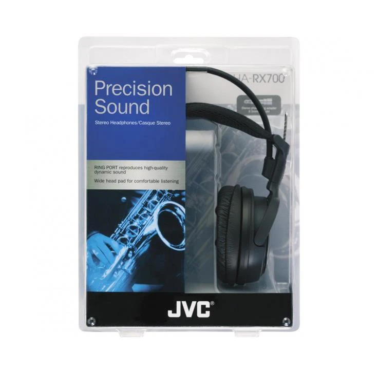 HiFi ir TV ausinės JVC HA-RX700E su Aukštos kokybės garso atkūrimu,"deep bass sound", 3,5m laidas, juodos