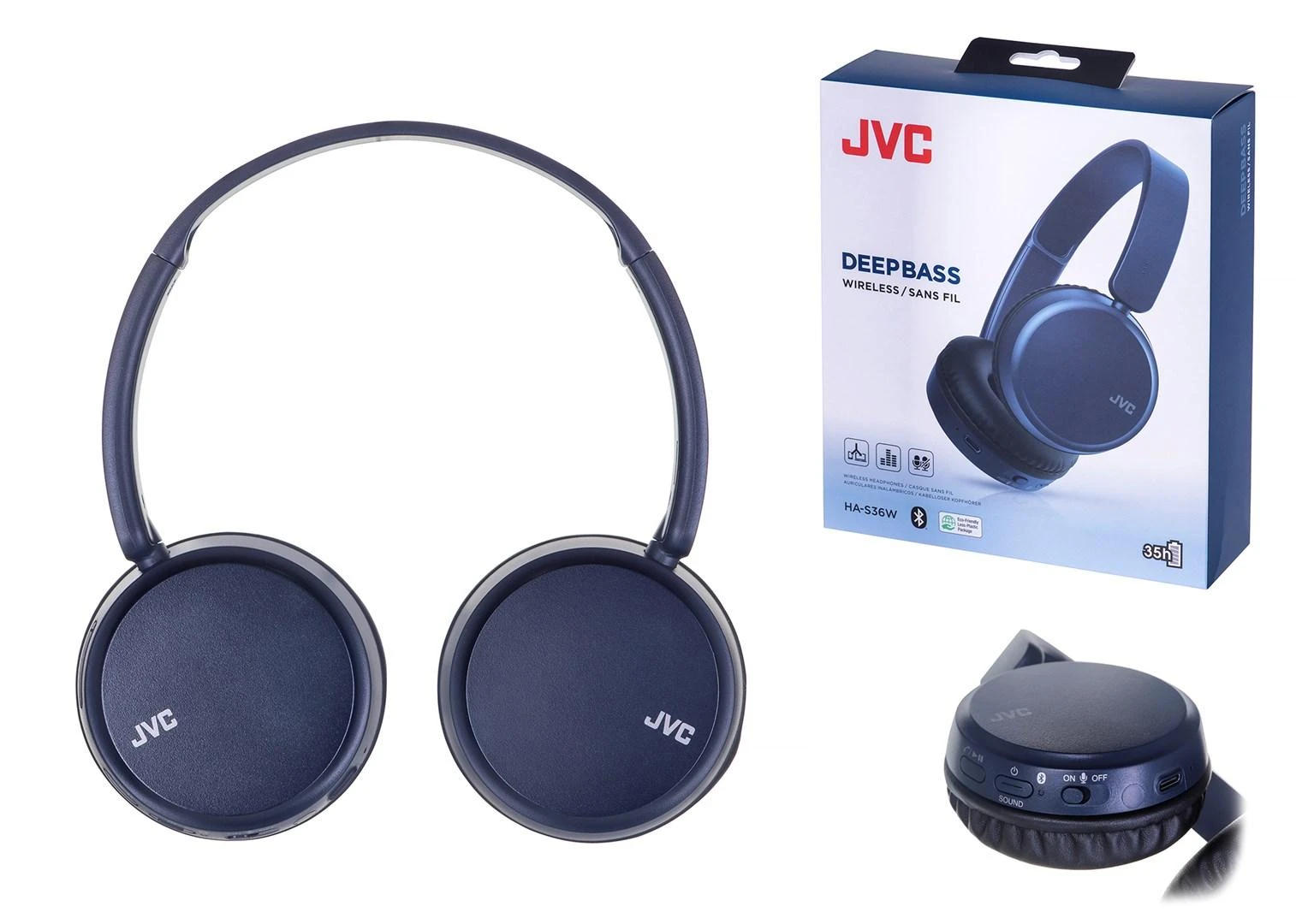 JVC HA-S36W-AU bevielės mėlynos ausinės