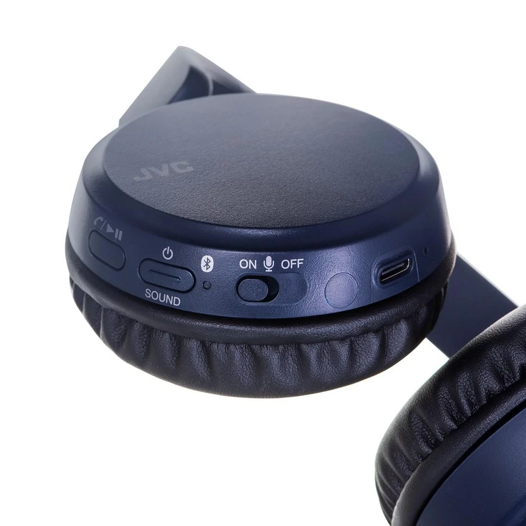 JVC, HA-S36W-AU, mėlynos sp. dinaminės ausinės, mikrofonas