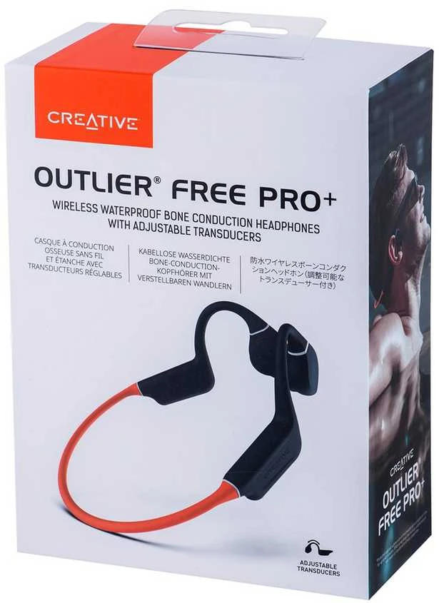 Creative ausinės belaidės Outlier Free Pro Plus oranžinės spalvos Bluetooth 5.3