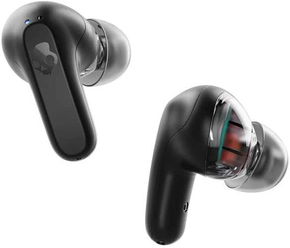 Skullcandy Rail ausinės: permatomas dizainas ir juodas korpusas